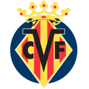 Villarreal CF football club crest featuring a yellow diamond shape, red stripes, and a golden crown.