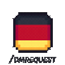 German flag in a square pixel art style with the text dayrequest underneath.
