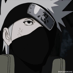 Kakashi Hatake with his face mask and headband looking serious.