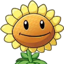 Sunflower from Plants vs. Zombies with a wide, friendly smile.