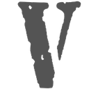 Letter V in the Vlone brand font style colored in gray on a black background.