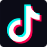 TikTok music note logo with a blue and pink glitch effect on a black background.