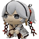 Firefly plushie with a smug expression and white hair.