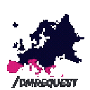 Map of Europe with the southern regions highlighted in pink against a black background.