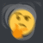 Thinking face emoji shaking rapidly with a distorted deep-fried effect.