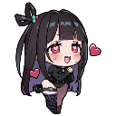 Rin with heart-shaped eyes and a happy expression.