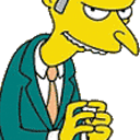 Mr. Burns from The Simpsons with a smug expression and his fingers pressed together in a steeple gesture.