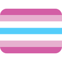 Femboy pride flag with horizontal stripes of pink, light pink, white, and light blue.