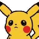 Pikachu performing a dab with a deadpan expression of judgment.