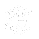 Spartan helmet icon inside a hexagon shape.