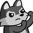 A gray wolf character throwing a punch with an angry expression.
