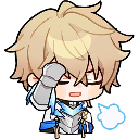 Gepard Landau from Honkai Star Rail with a tired expression, holding his hand to his forehead in a sighing gesture.