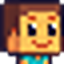 Steve from Minecraft with a friendly, blocky pixelated smile.