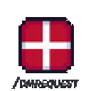 Denmark flag rendered in a square pixel-art style with a red background and white cross.
