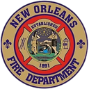 New Orleans Fire Department seal featuring a Maltese cross, fleur-de-lis, and city text.