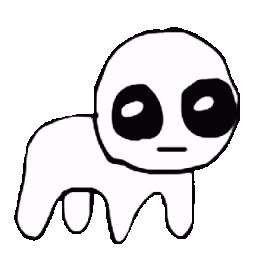 Autism Creature with a simple line-art face and large eyes looking forward with a neutral expression.