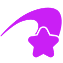 Purple star shape with a small trailing tail.