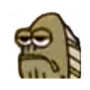 A brown fish character from SpongeBob with a bored, unamused facial expression.