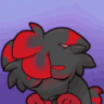 A cute fox character looking exhausted with dark stress lines raining down over its head.