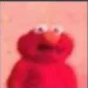 Elmo looking panicked with a blurry red background.