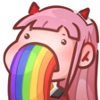 ZeroTwoRainbowPuke Discord Emoji from The Advanced Nurturing High School