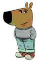 Chill Guy character standing with hands in his pockets and a relaxed expression.