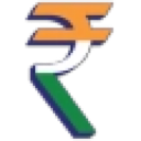 Indian Rupee symbol colored with horizontal stripes of orange, white, and green.