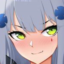 HK416 anime girl with a smug expression and a visible blush on her cheeks.