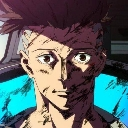 A weary anime man with a shadowed face looking directly at the viewer with a shocked expression.