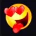 Yellow emoji face with heart-shaped eyes and a tongue sticking out in a chaotic, excited expression.