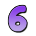 Number six in a purple gradient font with a black outline.