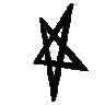 Pentagram symbol drawn in simple white line art against a black background.