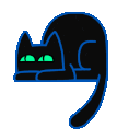 susblackcat animated GIF emoji - trans chompers