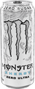 Monster Zero Ultra energy drink can with its signature white and silver branding.
