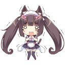 Chocola from Nekopara with a panicked expression and wide eyes.