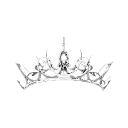 Silver crown with intricate line-art details centered on a black background.
