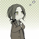 Anime girl with brown hair and a neutral expression looking up in confusion.