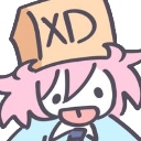 A character with pink hair wearing a paper bag with XD written on it while sticking their tongue out.
