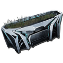 Tek Trough from ARK: Survival Evolved with a metallic gray frame and glowing blue accents.