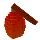Maple mango fruit rendered in a blocky pixel art style with red and brown colors.