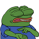 Pepe the Frog making a finger-pointing sheeeesh gesture with a smirk.