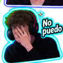 A person wearing headphones covering their face with their hand in a facepalm gesture with the text No puedo next to them.