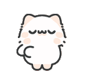 A cute white cat with closed eyes conjuring and throwing multiple pink hearts into the air.