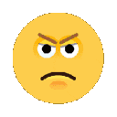 Four circular emojis showing a progression from a yellow angry face to an orange screaming face, a black face exploding in s…