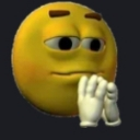 Yellow smiley face with a sly expression and hands pressed together in a plotting gesture.