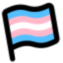 Transgender pride flag with horizontal stripes of blue, pink, and white waving gently.