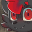 A stylized fox character with red hair and red eyes giving a judgmental, smug look.