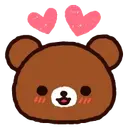 Rilakkuma the brown bear winking with a playful expression.