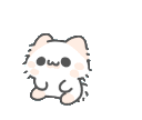 A tiny white kitten with rosy cheeks smiling and shedding a single tear of joy.