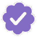 Purple scalloped badge containing a white checkmark symbol.